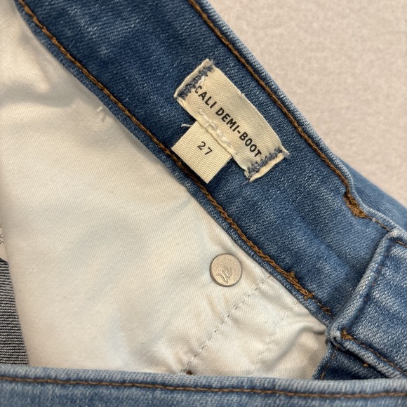 Madewell 27 BLUE Cali Demi-Boot Bootcut Crop Raw Hem Denim Jeans EXCELLENT Soft - Picture 3 of 7